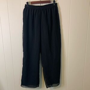 Roamans Black Flowy Pants Size 18 W